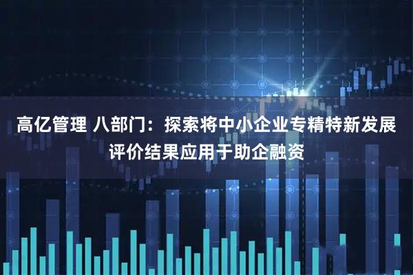 高亿管理 八部门：探索将中小企业专精特新发展评价结果应用于助企融资