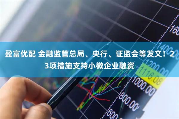 盈富优配 金融监管总局、央行、证监会等发文！23项措施支持小微企业融资