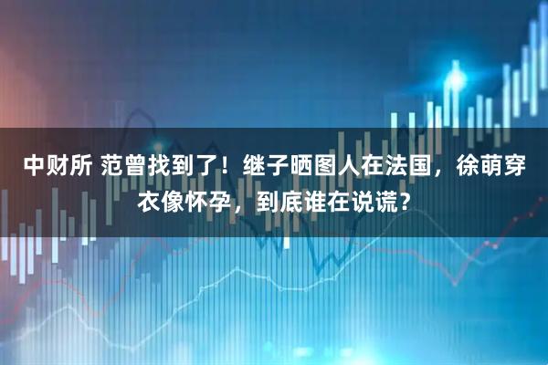 中财所 范曾找到了！继子晒图人在法国，徐萌穿衣像怀孕，到底谁在说谎？