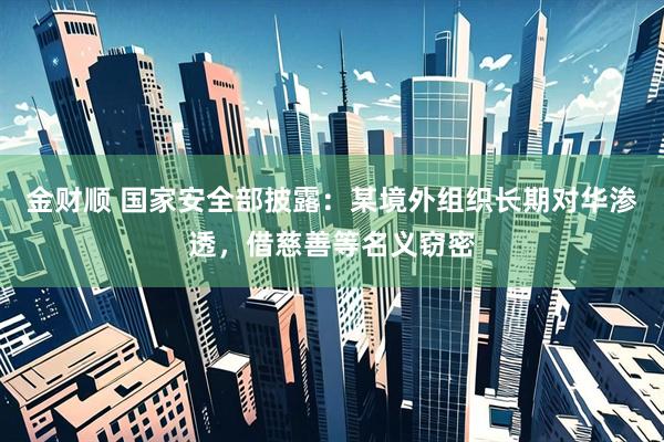金财顺 国家安全部披露：某境外组织长期对华渗透，借慈善等名义窃密